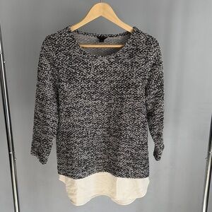 Ann Taylor NWT Tweed Black/White Top